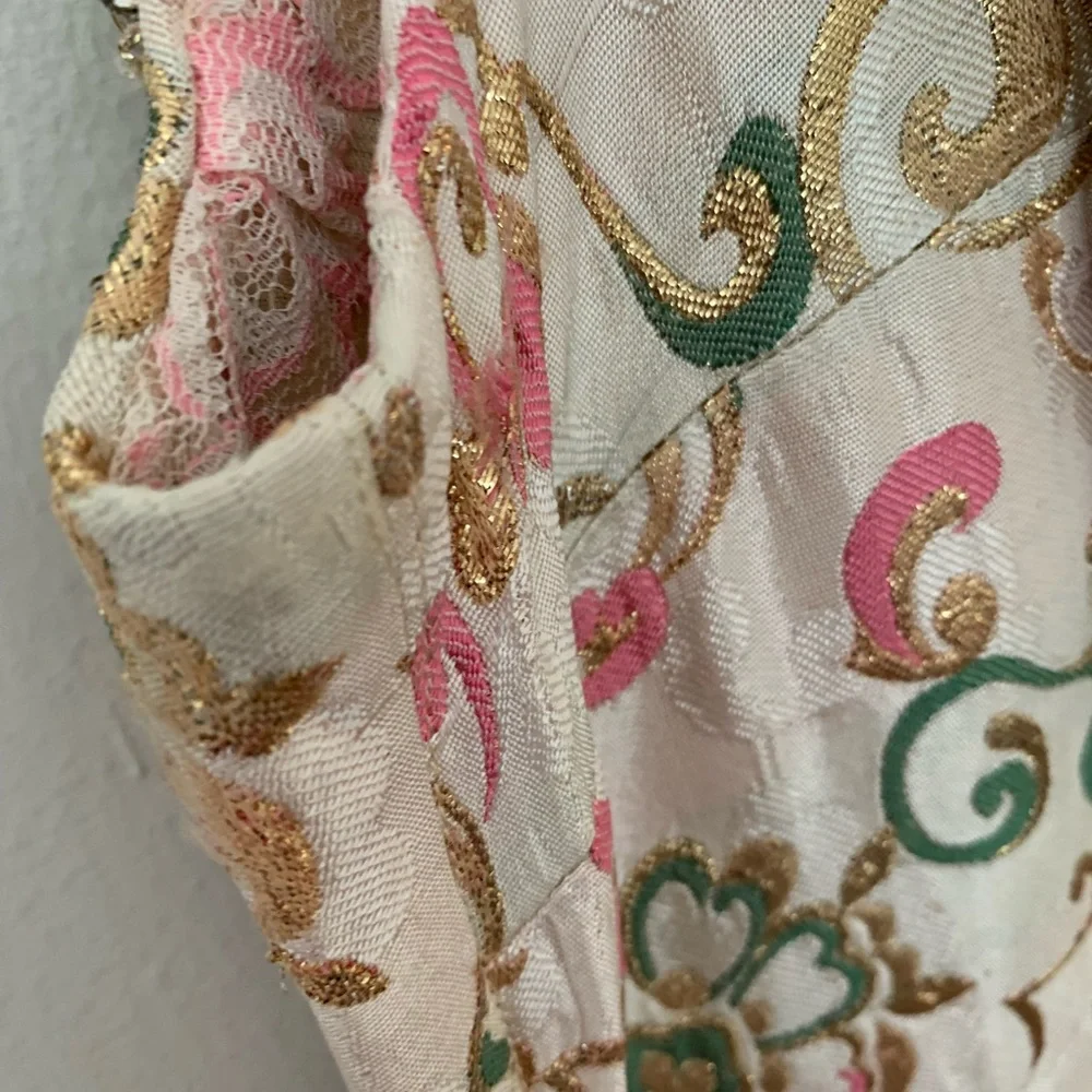 VTG 1950’s Porter’s Madison Ave at 62nd Street Brocade Rhinestone Party Dress - Picture 9 of 15